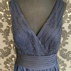 Something Blue FORMAL/MOTHER'S DRESSES Size 16 Navy Belosie Floor Chiffon Sleeveless FORMAL DRESSES