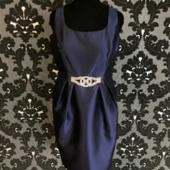 Something Blue Alex Evenings Women Formal Satin Navy Size 16 FORMAL/MOTHER'S DRESSES