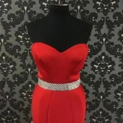 Jovani Women's Prom Dress Polyester Red Size 6 Sweetheart Strapless