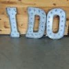 Something Blue PICK UP ONLY " I DO" Sign Size 3 Pc Galvanized Silver Marquee Letters DECOR