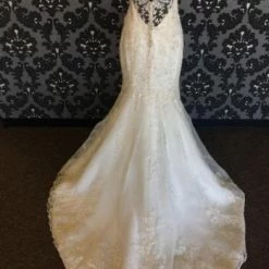 Something Blue Wedding Size 10 Ivory Symphony Of Venus Lace Off The Shoulder Fit & Flare Sweetheart