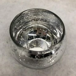 Something Blue Votive Holder Mercury Glass Silver Size 2" CANDLES