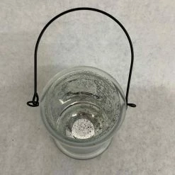 Something Blue Candle Holder Size 4"x3.25" Mercury Glass Frosted/silver RENTAL