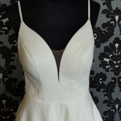 Something Blue WEDDING DRESSES Essense D3080 Wedding Dress Size 12 Satin Ivory Sleeveless A-line