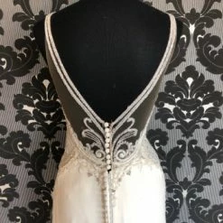 Something Blue Martina Liana Wedding Dress Size 10 Crepe/Beaded Ivory Sleeveless Fit & Flare