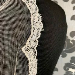 Something Blue Finger Tip Ivory Tulle With Lave Edge Veil VEILS