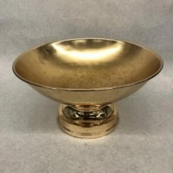 Something Blue Bowl Metal Gold Size 6.5" X 11.75" CENTERPIECES DECOR