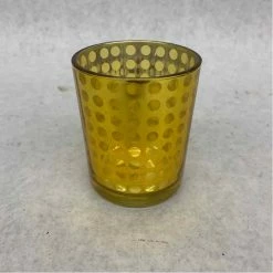 Something Blue Votive Holder Size 3" Glass Gold CANDLES DECOR