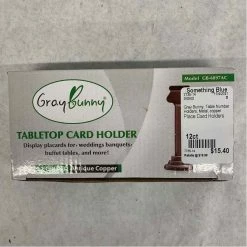 Something Blue Gray Bunny Table Number Holders Metal Copper Size 12ct SIGNS DECOR