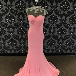 Tiffany Women's Prom Dress Poly-Spandex Soft Corrall Size 6 Sheath Prom