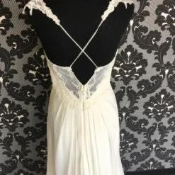 Something Blue Wedding Size 10 Ivory Ti Adora Lace Bodice Chiffon Pleated A-line Skirt WEDDING DRESSES