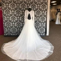 Something Blue Allure L534 Women Wedding Dress Lace/Tulle Ivory Size 12 Sheath WEDDING DRESSES