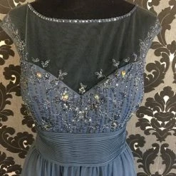 Something Blue Wedding FORMAL/MOTHER'S DRESSES Camreon Blake 212676 Women's Formal Chiffon Dusty Bl Size 12