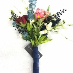 Something Blue DECOR Bouquet Floral Blush/Burgundy/Blue/Ivory Size 19" FLORAL