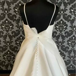 Something Blue Allure Romance 3356 Size 16 Ivory Satin Deep-V Ballgown