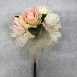 Something Blue Bouquet Floral Ivory/Pink/Green/Brown Size 13" FLORAL