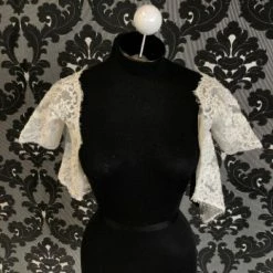 Something Blue Justin Alexander Justine-A085 Topper Lace Ivory Size 6 Sleeves