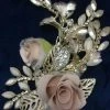 Something Blue Wedding Accessories Rhinestone Dusty Rose & Gold Size 4.5 In Hair Clip HAIR ACCESSORIES