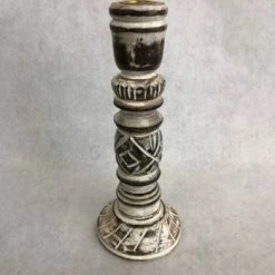 Something Blue Taper Candle Holder Size 10" X 2" Wood Brown/Cream CANDLES