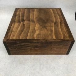 Something Blue DECOR 12.5"x12.5"x4" Medium Stain Wood Cake Stand