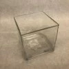 Something Blue Vase Glass Clear Size 5"x5"x5" Square VASES DECOR