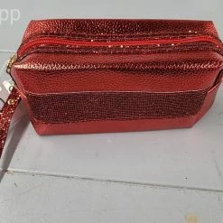 Something Blue LOF Wristlet Faux Leather Red THE PARLOUR