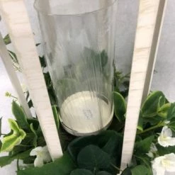 Something Blue DECOR Pier 1 Imports Lantern Metal/Floral Ivory/Green LANTERNS/BIRDCAGES