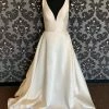 Something Blue Wtoo 19200 Wedding Dress Satin Ivory Size 10 Sleeveless A-line WEDDING DRESSES