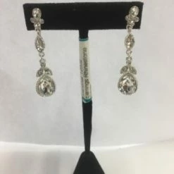 Something Blue Wedding NEW ARRIVALS Marionat 12502 Earrings Rhinestone Silver