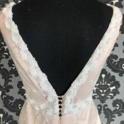 Something Blue WEDDING DRESSES Perfioni Couture Women Champagne Satin Ivory Glitter Patterned Size 10