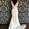 Something Blue As Is Pronovias Wedding Dress Crepe/Lace Off White Size 10 Sleeveless WEDDING DRESSES