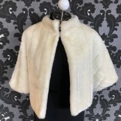 Something Blue NEW ARRIVALS Women's Shawl Faux Fur Ivory