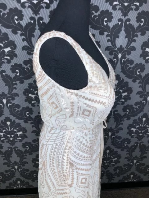 Something Blue Angelina Faccenda Size 14 Champagne With Gold Sequin Formal 5 Something Blue Angelina Faccenda Size 14 Champagne With Gold Sequin Formal