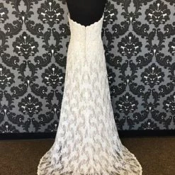 WEDDING DRESSES Size 12 Champagne/Ivory Wtoo Lace Strapless Sheath Sweetheart