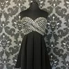 B. Darlin Size 11/12 Black Rhinestone Strapless Bodice Pleated Skirt FORMAL/MOTHER'S DRESSES