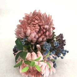 Something Blue DECOR Floral Arrangement Flowers Mauve/Navy/Plum Size 15" FLORAL