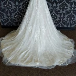 Something Blue Essense D2752 Wedding Dress Size 28 Lace/Tulle Ivory Strapless A-line