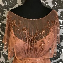 Something Blue Size 14 Brown Montage Floor Tulle Butterfly FORMAL/MOTHER'S DRESSES