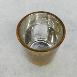 Something Blue DECOR Votive Holder Mercury Glass Gold Size 2.5" CANDLES