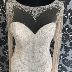 Something Blue WEDDING DRESSES Justin Alexander 9817 JUDITH Wedding Dress Beaded Light Gold "PRICED AS IS"