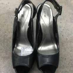 Size 6.5W Silver Fioni Faux Leather Peeptoe Heels NEW ARRIVALS