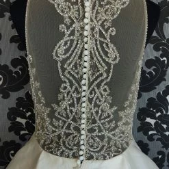 Something Blue WEDDING DRESSES Justin Alexander 8937 Size 14 Satin Ivory Sleeveless A-line V-Neck AS IS