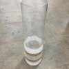 Something Blue Wedding DECOR Vase Glass/Burlap/Lace Clear/Beige/White Size 11.75" Cylinder VASES