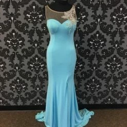 Size 2 Aqua Tony Bowls Poly-Spandex