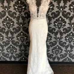 Something Blue As Is Zavana ZB113-1Z Wedding Dress Lace Ivory/Champ Size 10 WEDDING DRESSES