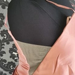 Something Blue Cinderella Divine 7489C Prom Dress Satin Rose Gold Size 20 V-Neck Sheath