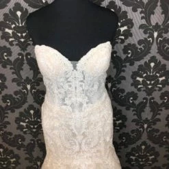 Something Blue WEDDING DRESSES House Of Wu 19129 Women's Wedding Dress Lace Ivory/Nude Size 14