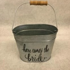 Something Blue Flower Girl Basket Galvanized Silver Size 7.25"x5.5"x4.5" FLOWER GIRL NEW ARRIVALS