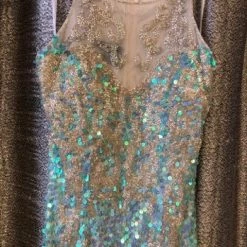 Something Blue NEW ARRIVALS Size 0 Aqua Primavera Sequin