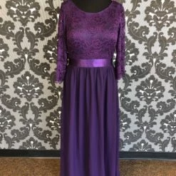 Something Blue Ever Pretty Women's Formal Lace/Chiffon Plum Size 3XL
